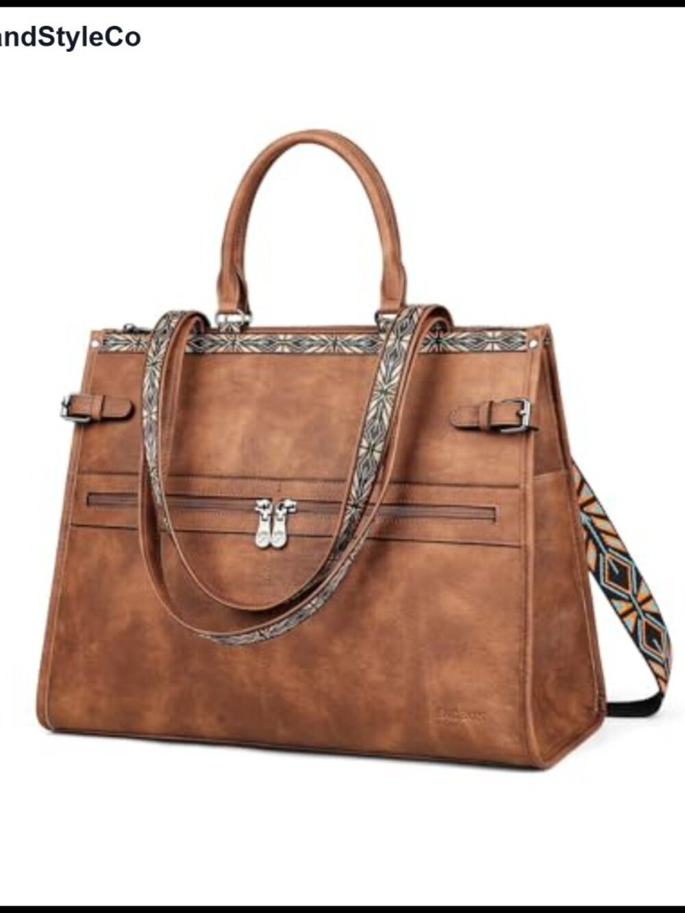 PU Leather Laptop Tote Bag Fits 15.6 inch Work Travel Satchel Designer